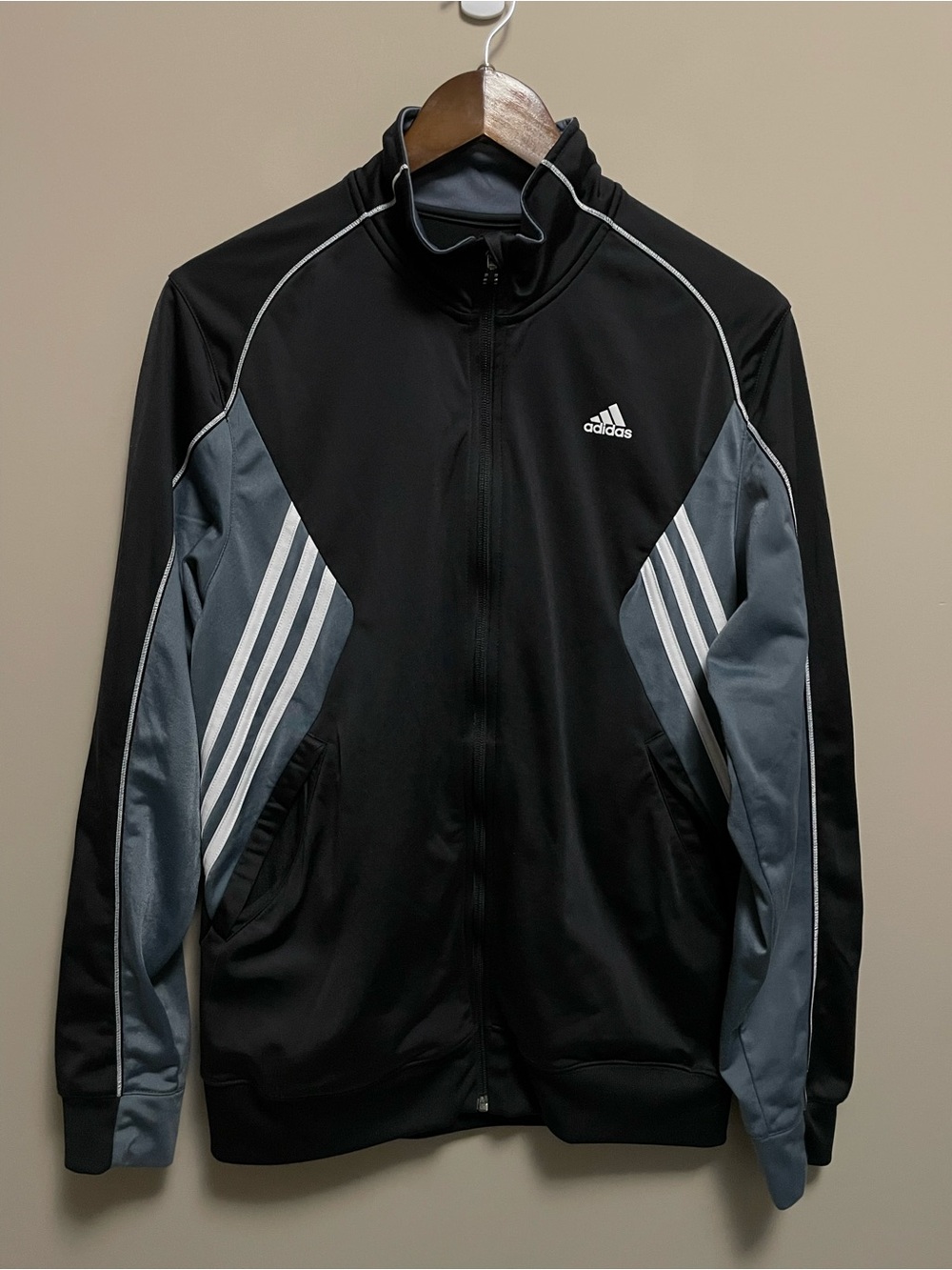 Adidas Black & Grey Track Jacket Men’s Medium